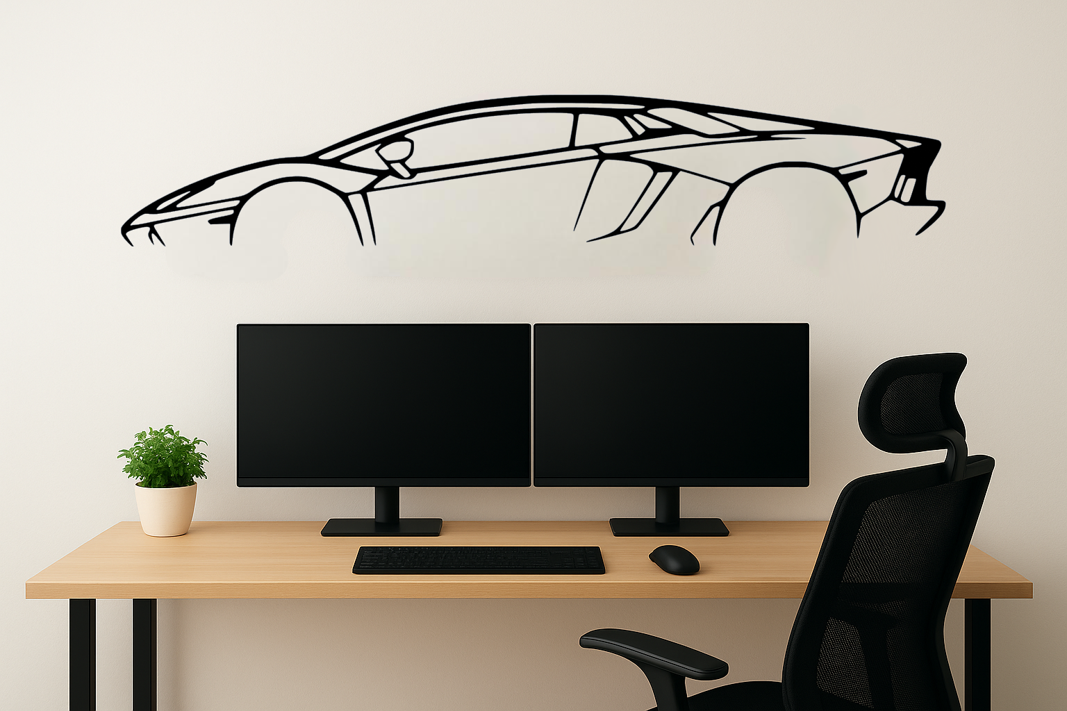 Italienische Supersportwagen Silhouette - Wanddekoration
