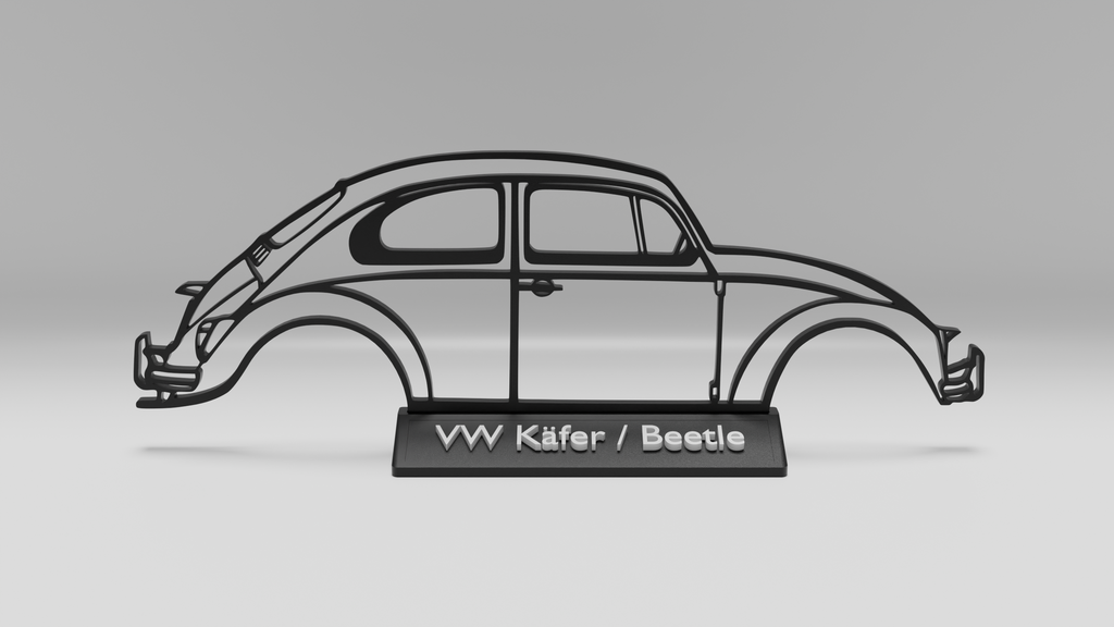 VW Käfer Silhouette Deko-Aufsteller – Frontansicht