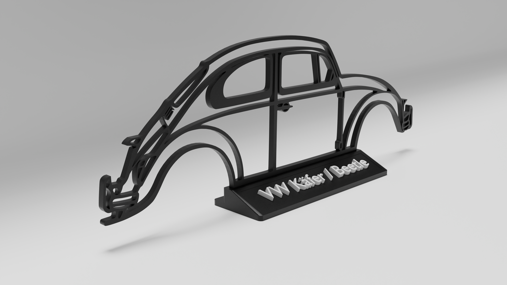 VW Käfer Silhouette Deko-Aufsteller – Seitenansicht
