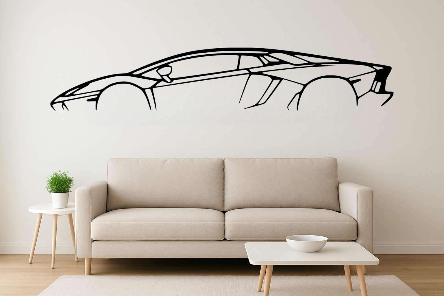 Italienische Supersportwagen Silhouette - Wanddekoration